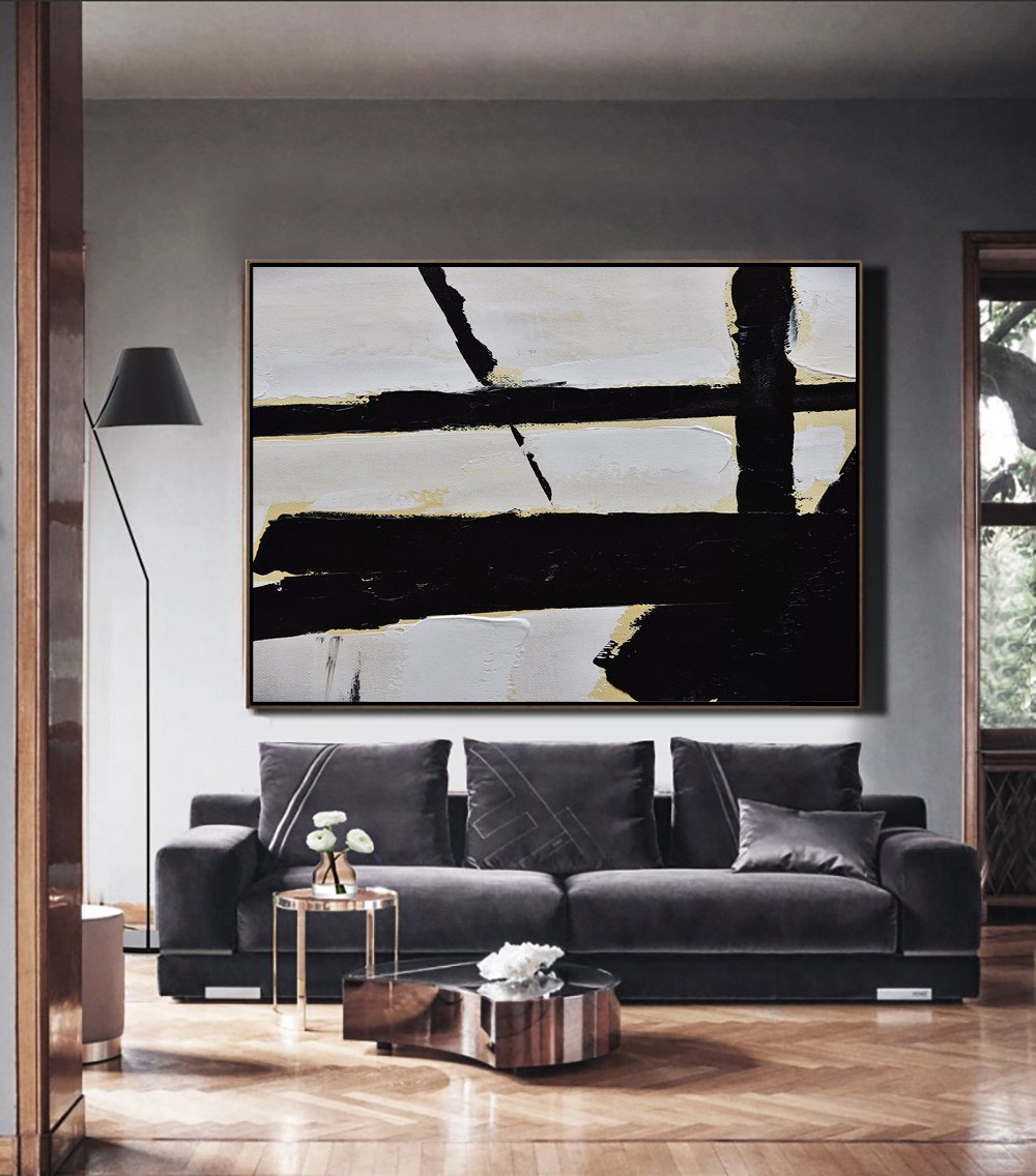 Horizontal Palette Knife Minimalist Art #C42Z